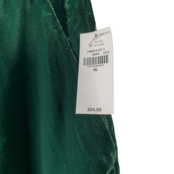 Old Navy Pants XL Taylor Wide Leg Trouser Extra High Rise Green Velour New - Picture 12 of 16